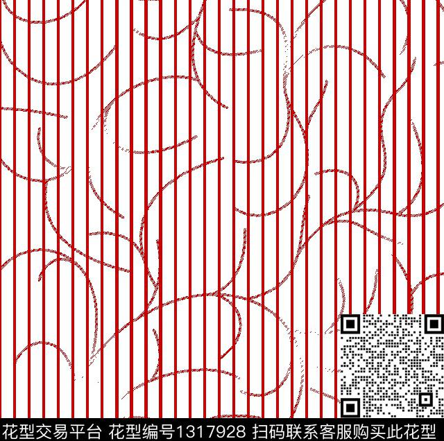 215-1.tif - 1317928 - 树枝 大牌风 条纹 - 传统印花花型 － 男装花型设计 － 瓦栏