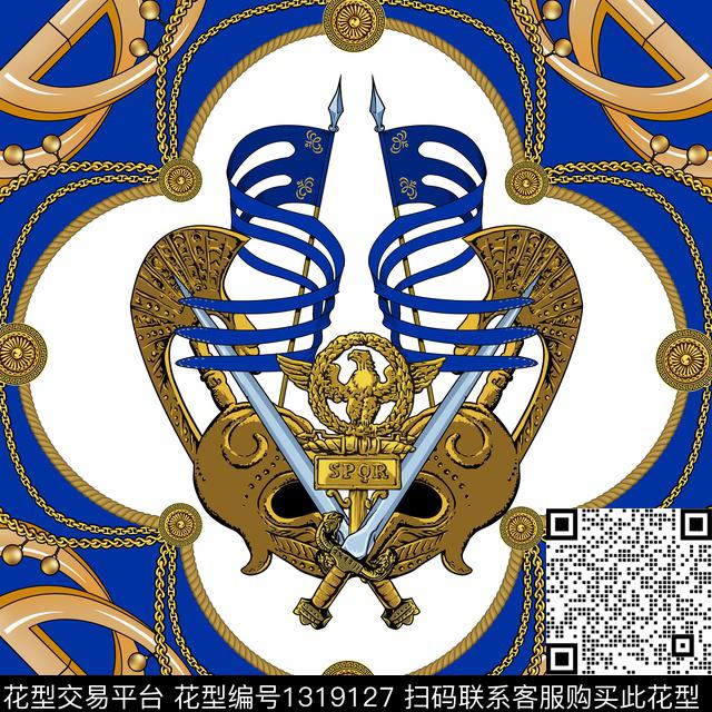 方巾丝巾定位花欧式定位花数码印花花型下载（图片编号: 1319127） - 瓦栏（Walan）