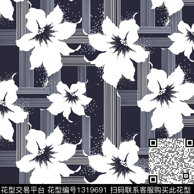 gh.jpg - 1319691 - 格子 扎染花型 床品 - 数码印花花型 － 女装花型设计 － 瓦栏