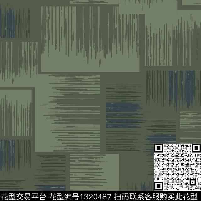 几何手绘线条笔触条纹混搭数码印花花型下载（图片编号: 1320487） - 瓦栏（Walan）