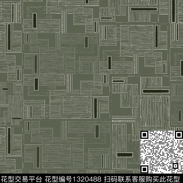 格子几何手绘线条笔触数码印花花型下载（图片编号: 1320488） - 瓦栏（Walan）
