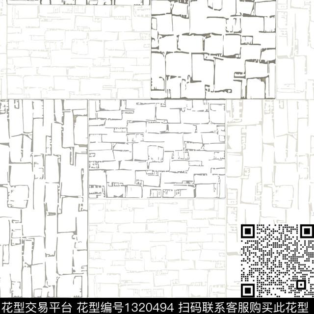 格子几何手绘线条笔触传统印花花型下载（图片编号: 1320494） - 瓦栏（Walan）