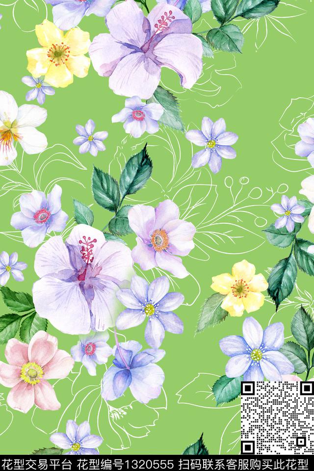 2020-04-19-c1.jpg - 1320555 - 女装 花卉 彩底花型 - 数码印花花型 － 女装花型设计 － 瓦栏