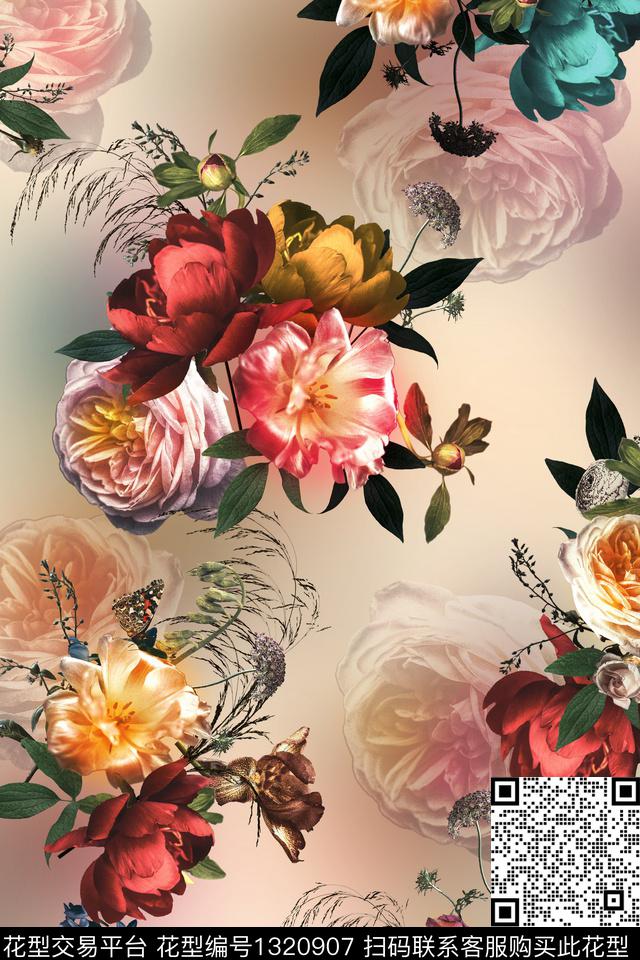 191129-分层.jpg - 1320907 - 数码花型 花卉 1/2接 - 数码印花花型 － 女装花型设计 － 瓦栏