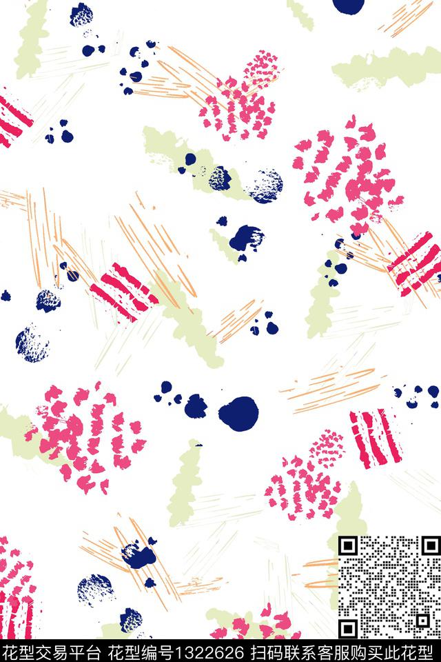 Orst_xy373K.jpg - 1322626 - 抽象花卉 几何 波点 - 数码印花花型 － 泳装花型设计 － 瓦栏