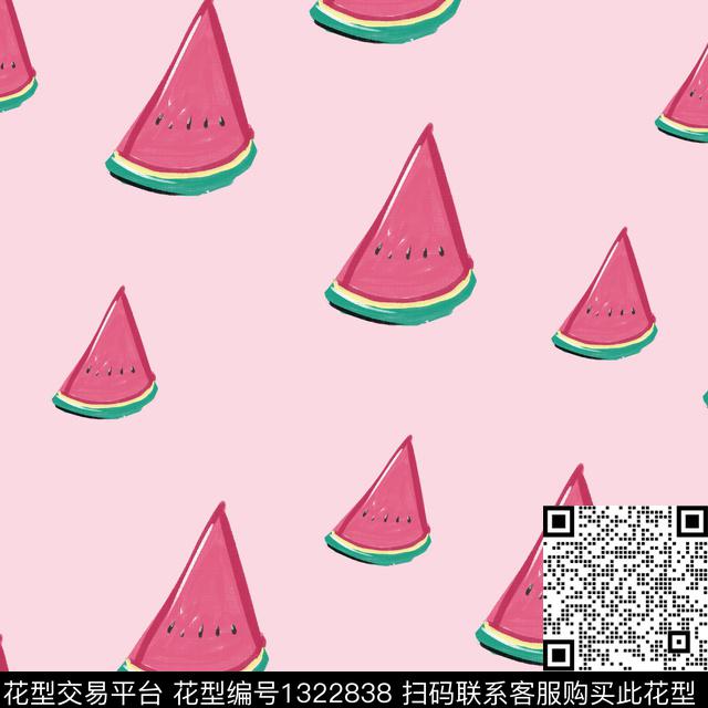 水果笔触涂鸦数码印花花型下载（图片编号: 1322838） - 瓦栏（Walan）