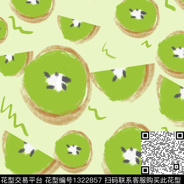 水果笔触涂鸦数码印花花型下载（图片编号: 1322857） - 瓦栏（Walan）