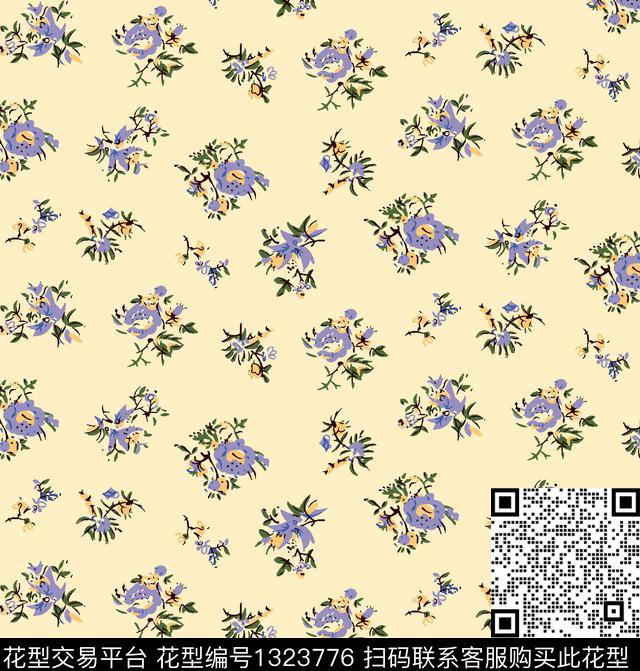 泳装花型小清新小碎花数码印花花型下载（图片编号: 1323776） - 瓦栏（Walan）