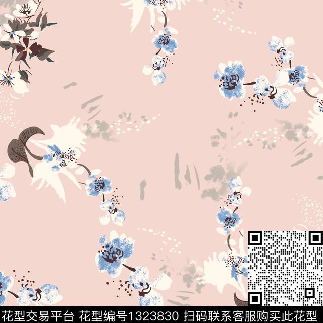 HY2-117D.jpg - 1323830 - 清爽底花卉 花卉 休闲 - 数码印花花型 － 女装花型设计 － 瓦栏