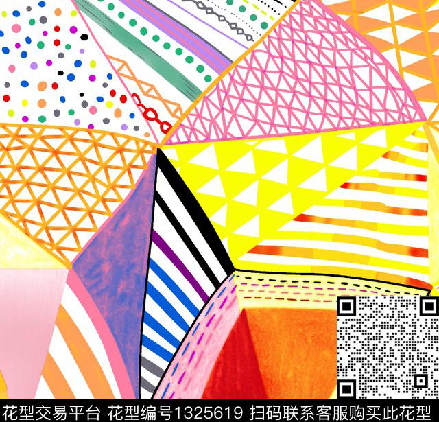 几何春夏花型大牌风数码印花花型下载（图片编号: 1325619） - 瓦栏（Walan）