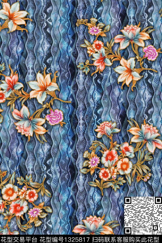 女装花卉中老年数码印花花型下载（图片编号: 1325817） - 瓦栏（Walan）