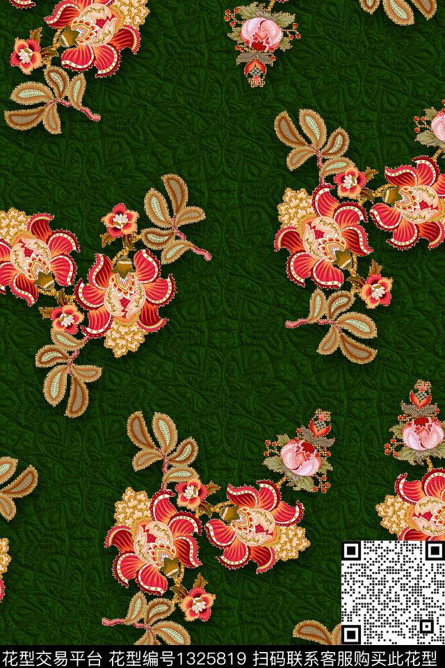 Orst_lu246L.jpg - 1325819 - 女装 花卉 中老年 - 数码印花花型 － 女装花型设计 － 瓦栏