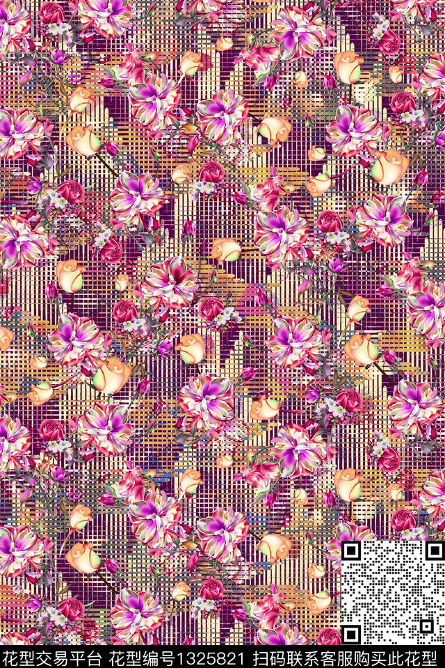 女装花卉中老年数码印花花型下载（图片编号: 1325821） - 瓦栏（Walan）