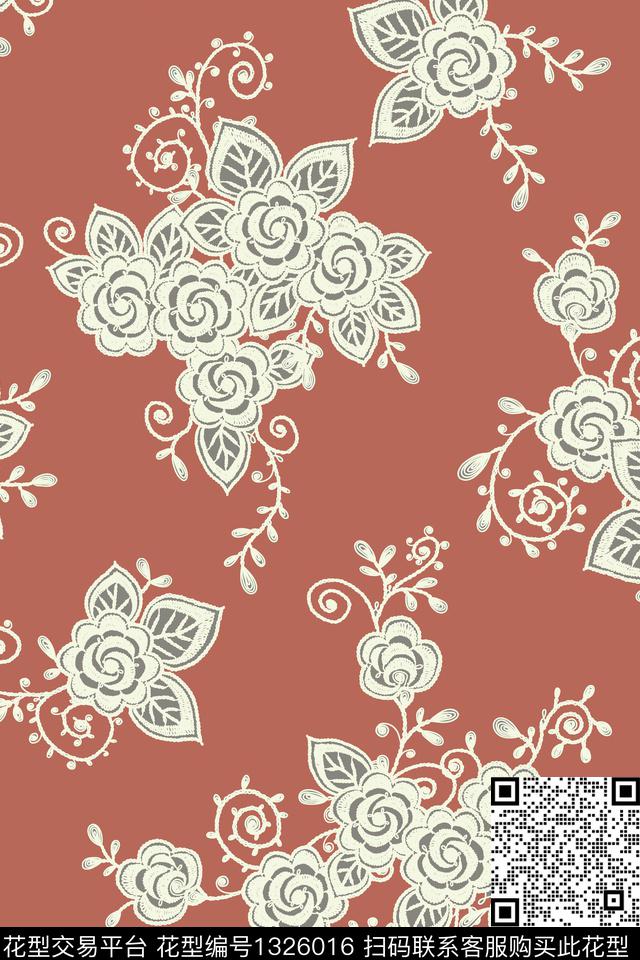 A-2020-05-01.jpg - 1326016 - 宫廷风 网布蕾丝 玫瑰花 - 数码印花花型 － 男装花型设计 － 瓦栏