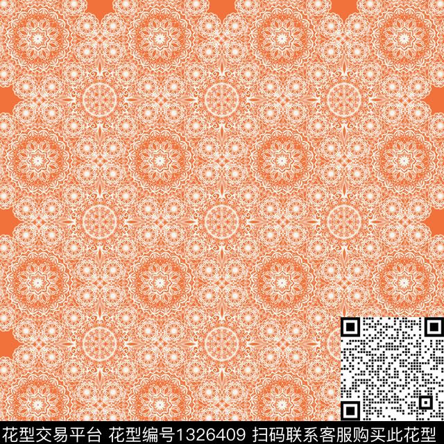 P 2.jpg - 1326409 - 定位花 几何 大牌风 - 传统印花花型 － 床品花型设计 － 瓦栏