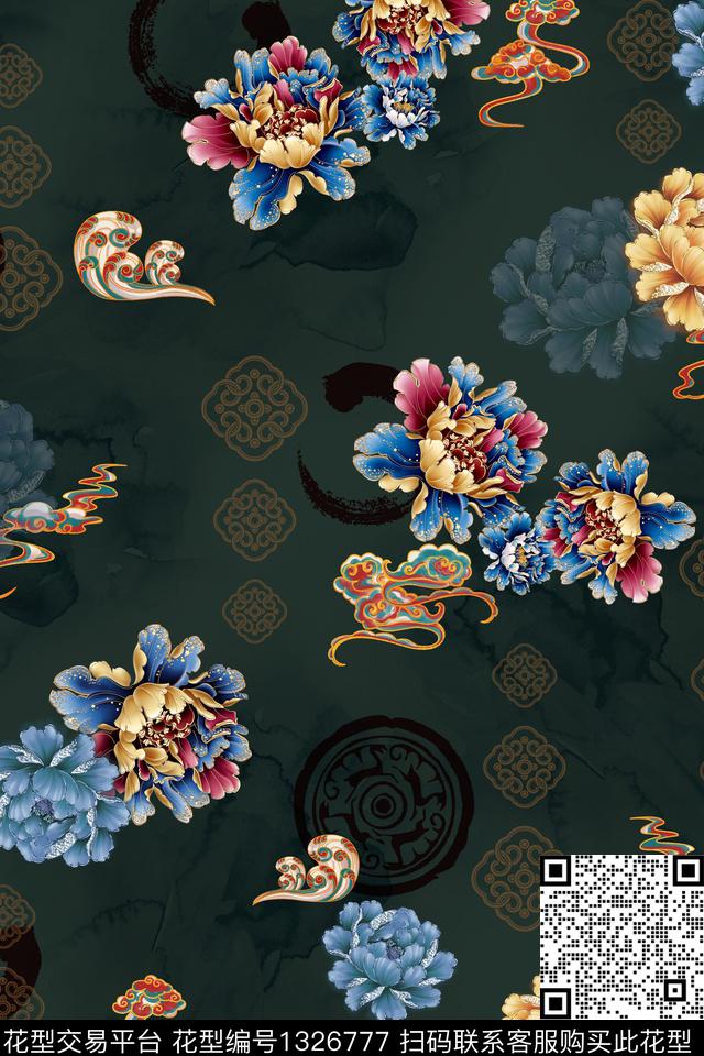 Orst_zz398L.jpg - 1326777 - 花卉 中国 中老年 - 数码印花花型 － 女装花型设计 － 瓦栏