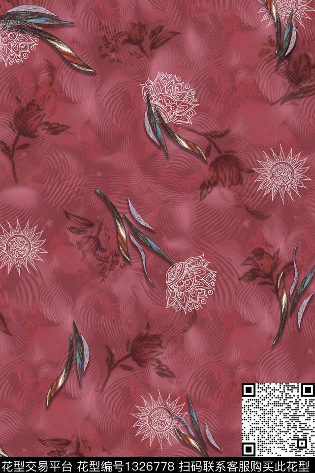 花卉中国风中老年数码印花花型下载（图片编号: 1326778） - 瓦栏（Walan）
