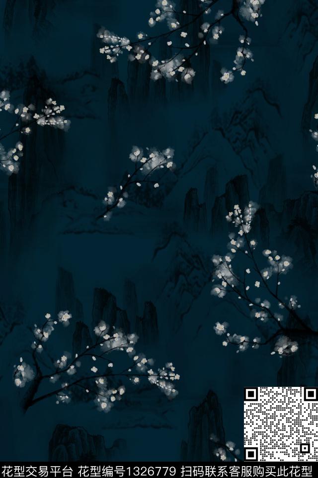 花卉中国风中老年数码印花花型下载（图片编号: 1326779） - 瓦栏（Walan）