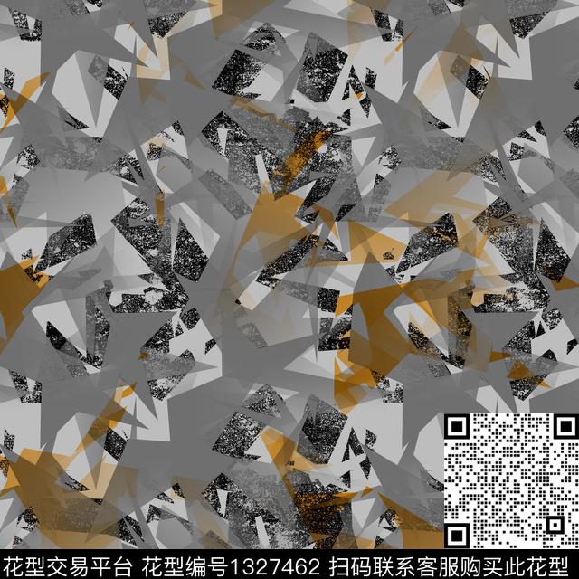 20200523-4-2.jpg - 1327462 - 三角形 几何 抽象男装 - 传统印花花型 － 男装花型设计 － 瓦栏