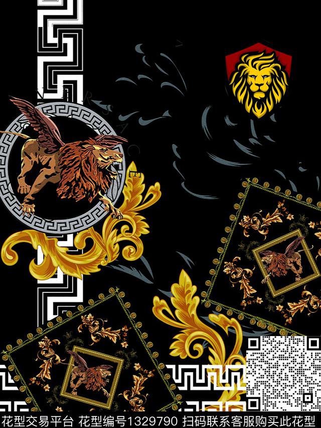 字母数码花型动物数码印花花型下载（图片编号: 1329790） - 瓦栏（Walan）