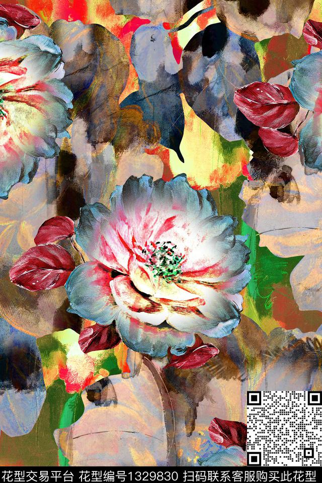 CM38.jpg - 1329830 - 幻彩花卉 满版女装 油画花型 - 数码印花花型 － 女装花型设计 － 瓦栏