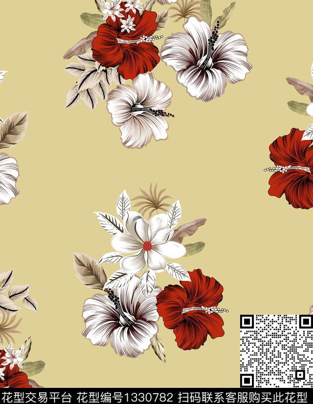 yang11.jpg - 1330782 - 春夏花型 印花 线条花卉 - 传统印花花型 － 女装花型设计 － 瓦栏
