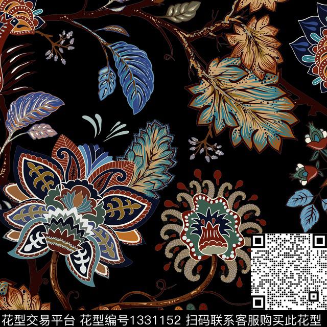 yang19.jpg - 1331152 - 抽象花卉 欧式定位花 佩斯利 - 传统印花花型 － 女装花型设计 － 瓦栏