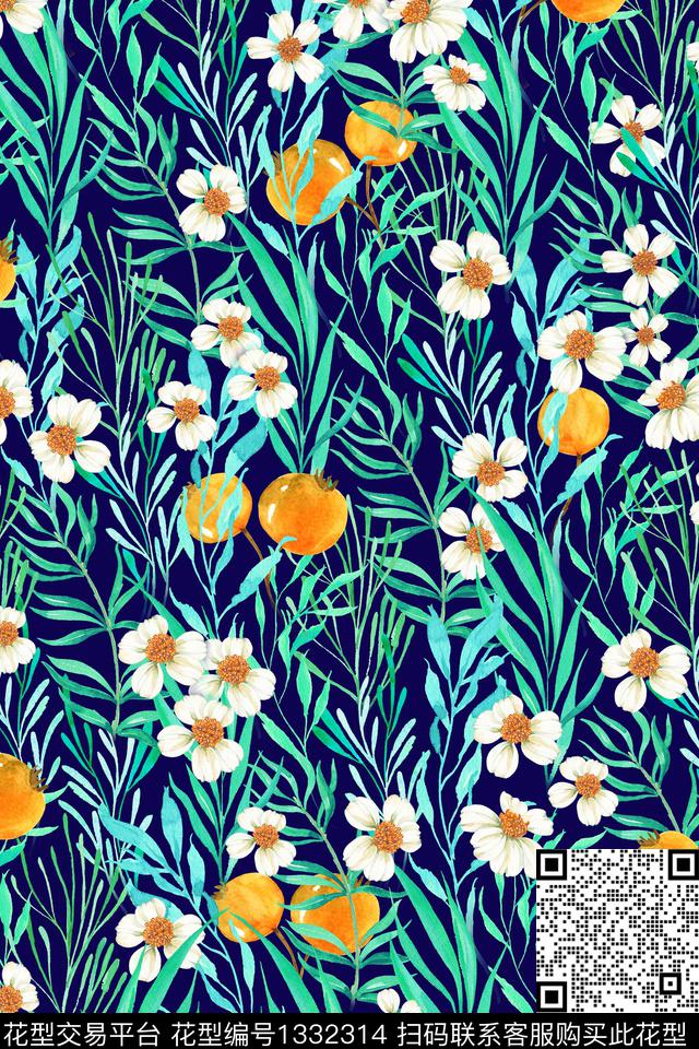 2020-06-06-b4.jpg - 1332314 - 绿植树叶 花卉 植物 - 数码印花花型 － 女装花型设计 － 瓦栏