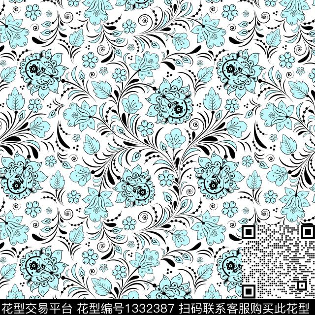 2020-20.jpg - 1332387 - 雪纺网纱系列 裙摆系列 棉麻系列 - 传统印花花型 － 其他花型设计 － 瓦栏
