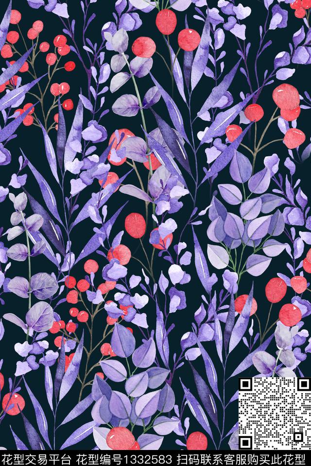 2020-06-08-a3.jpg - 1332583 - 花卉 植物 黑底花型 - 数码印花花型 － 女装花型设计 － 瓦栏