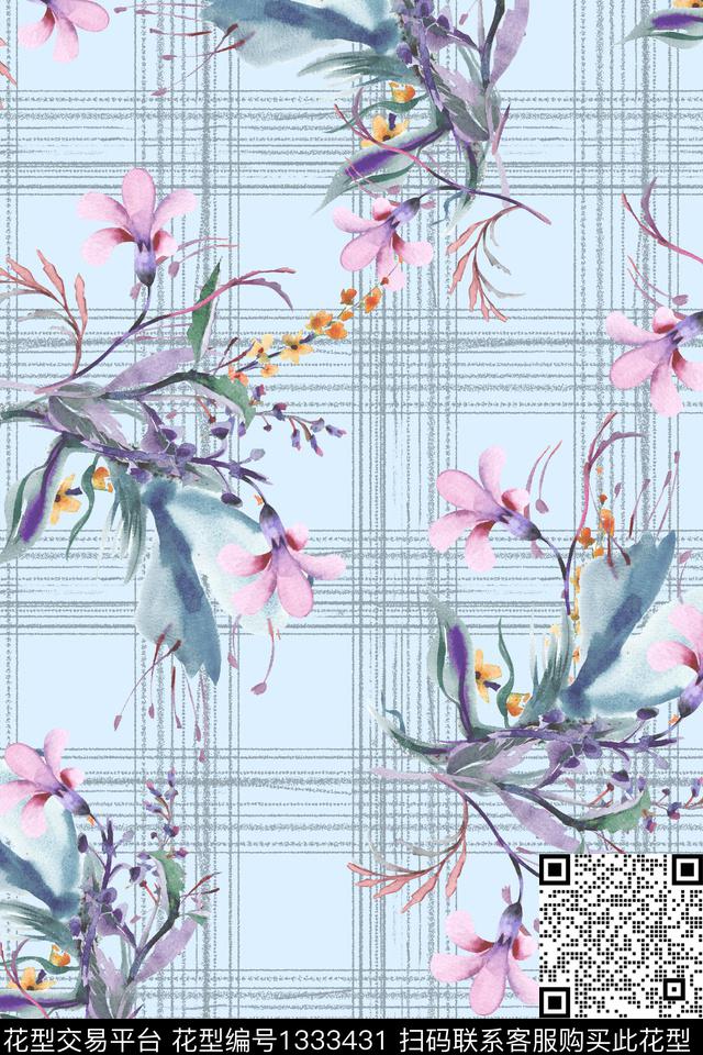L0030.jpg - 1333431 - 格子 几何 条纹 - 数码印花花型 － 女装花型设计 － 瓦栏
