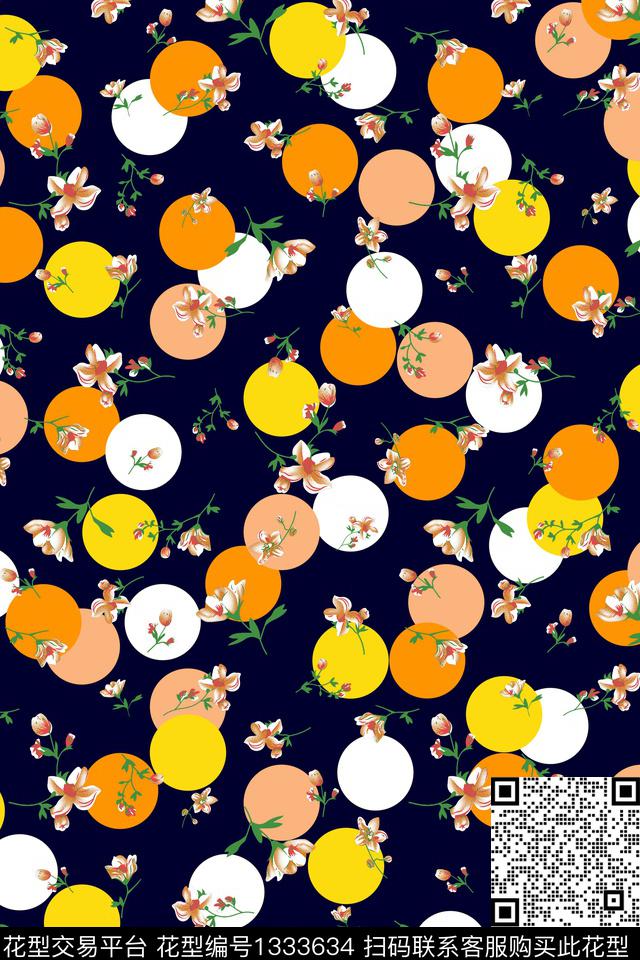 手绘小碎花波点数码印花花型下载（图片编号: 1333634） - 瓦栏（Walan）