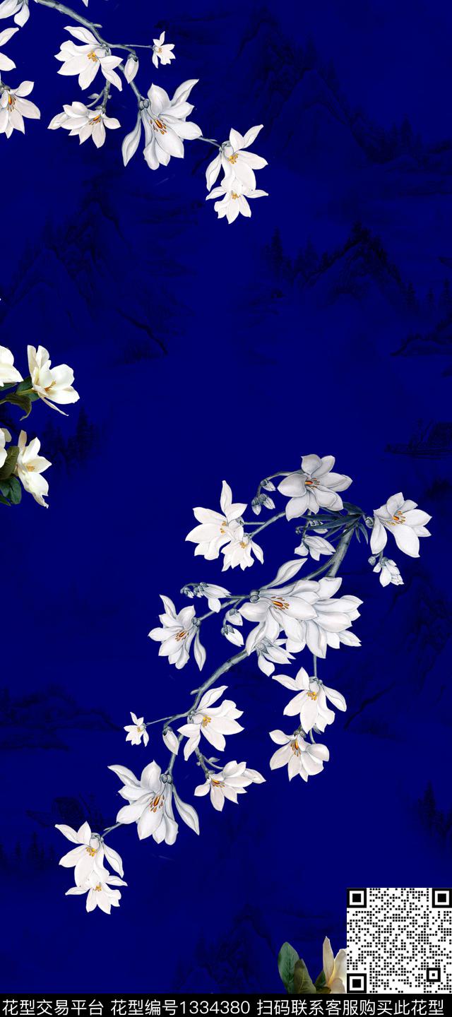 dear-20146.jpg - 1334380 - 旗袍 香云纱 中国 - 数码印花花型 － 女装花型设计 － 瓦栏