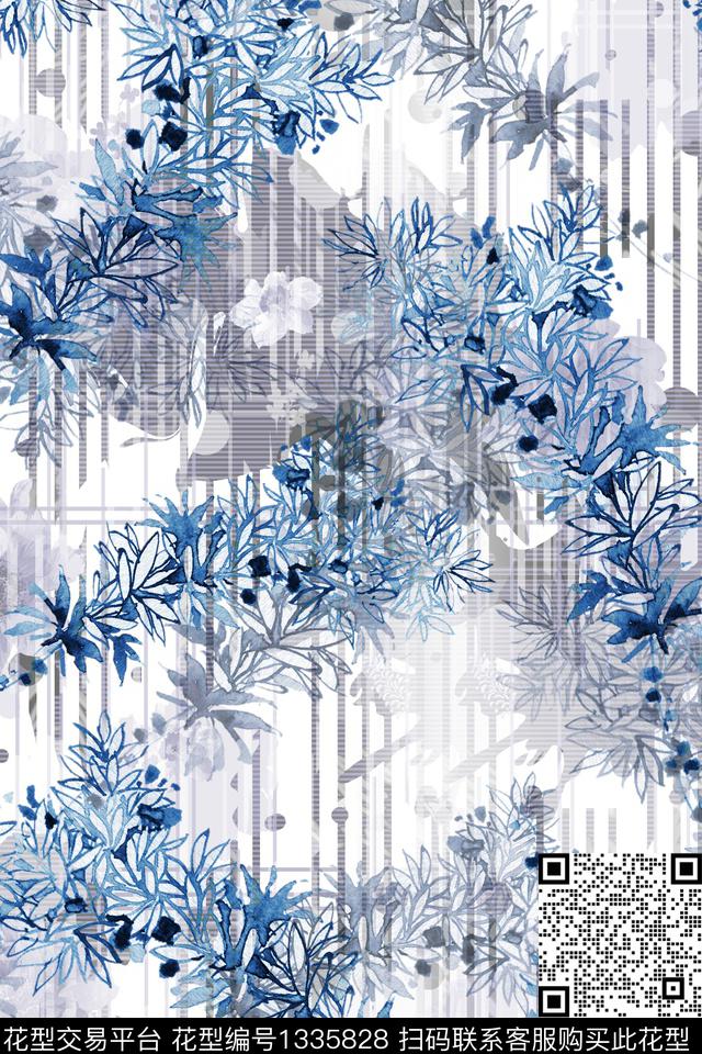 WC0032.jpg - 1335828 - 肌理 抽象花卉 香云纱 - 数码印花花型 － 女装花型设计 － 瓦栏