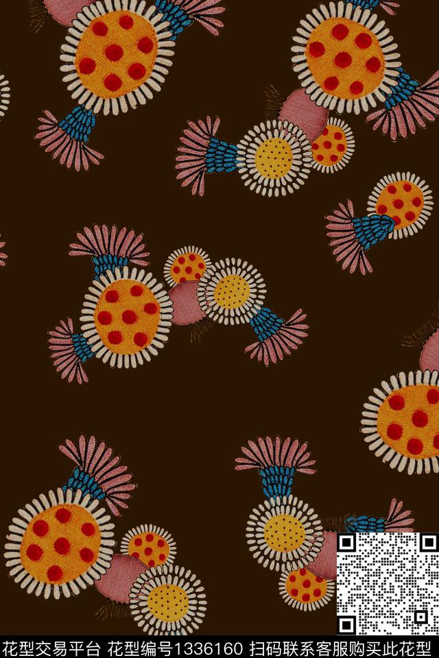 dear-20159.jpg - 1336160 - 旗袍 香云纱 中国 - 数码印花花型 － 女装花型设计 － 瓦栏