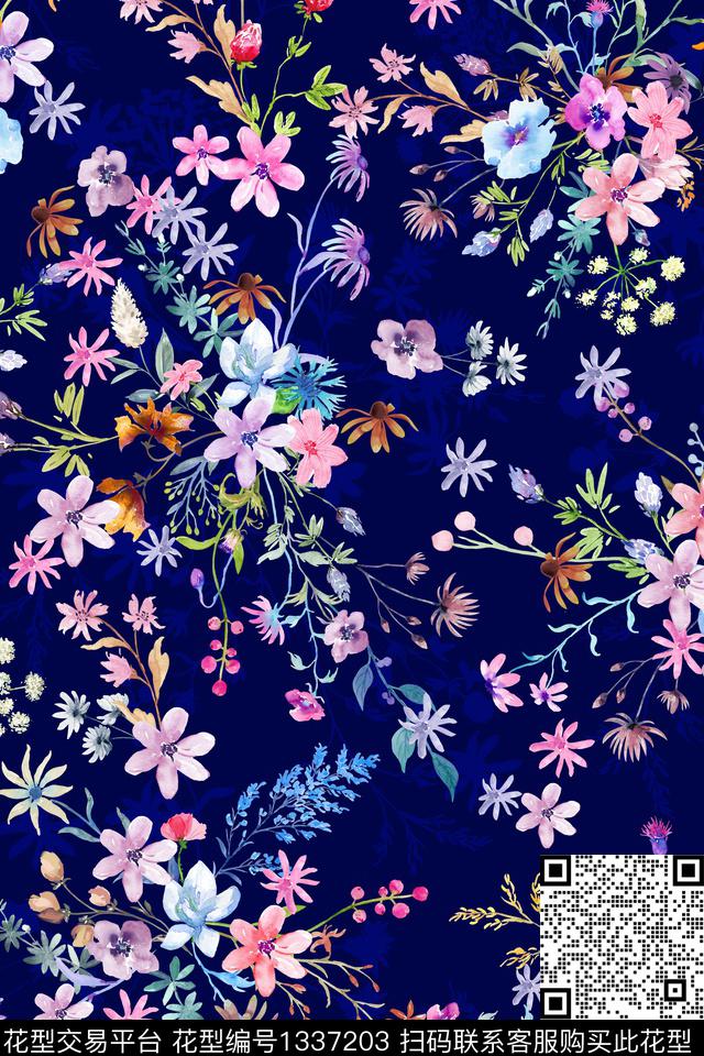 床品墙纸花卉数码印花花型下载（图片编号: 1337203） - 瓦栏（Walan）