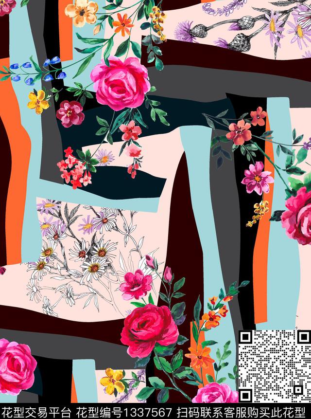 cs54-3.jpg - 1337567 - 几何 花卉 小雏菊 - 数码印花花型 － 女装花型设计 － 瓦栏