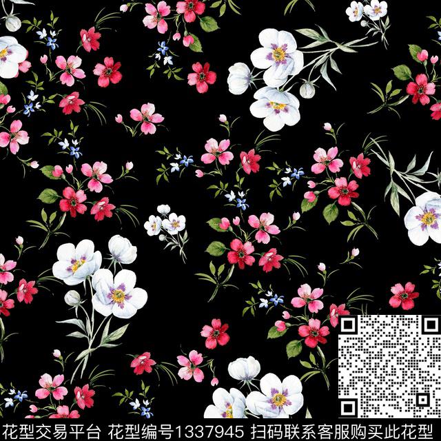 花卉植物小碎花数码印花花型下载（图片编号: 1337945） - 瓦栏（Walan）