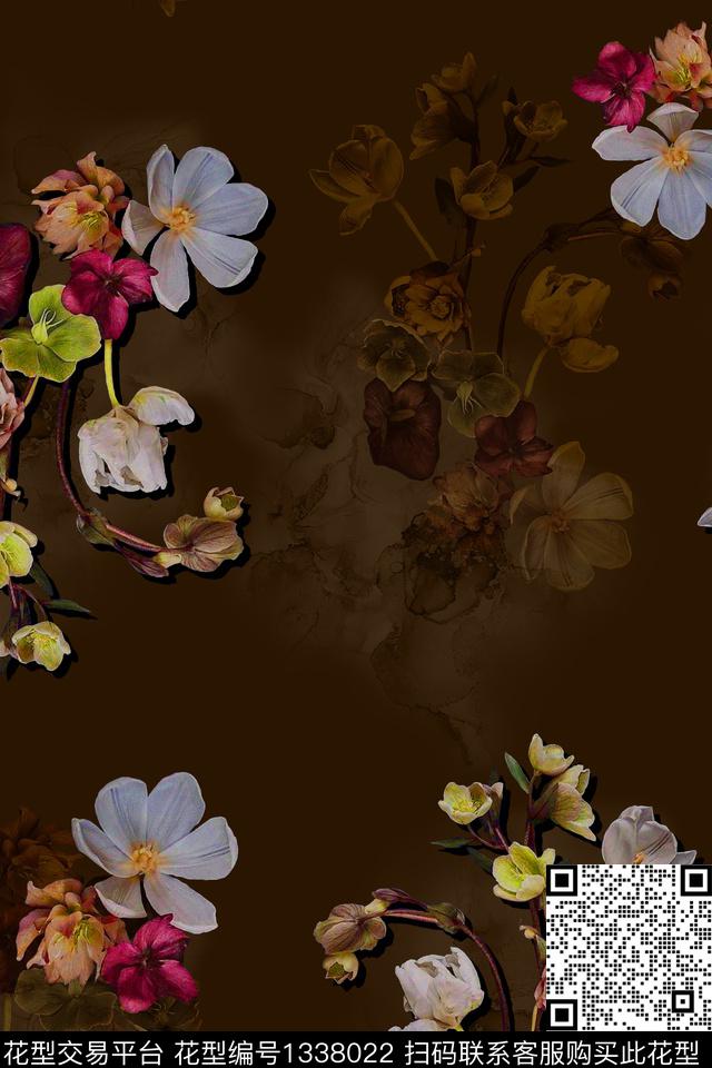 dear-20164.jpg - 1338022 - 旗袍 香云纱 中国 - 数码印花花型 － 女装花型设计 － 瓦栏