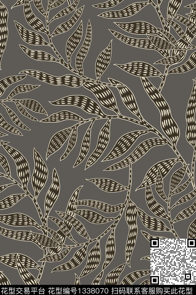 DS00040.jpg - 1338070 - 纹理 动物纹 植物 - 数码印花花型 － 女装花型设计 － 瓦栏