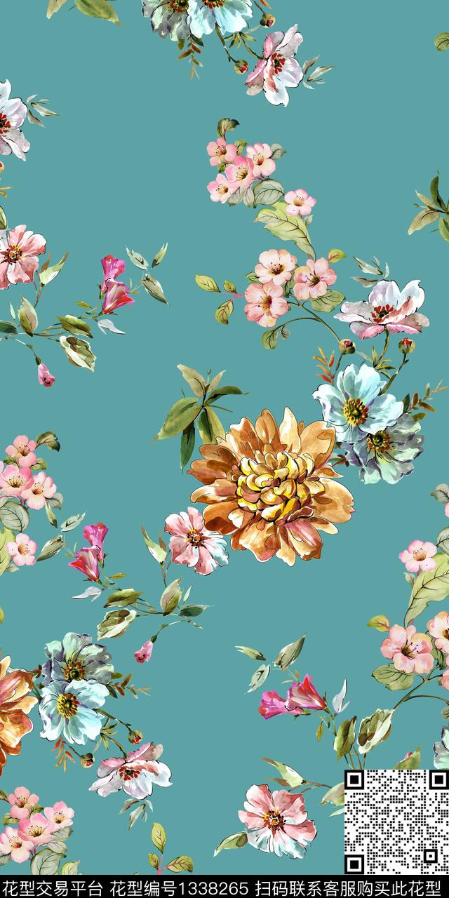 05a.jpg - 1338265 - 花卉 植物 手绘 - 数码印花花型 － 女装花型设计 － 瓦栏