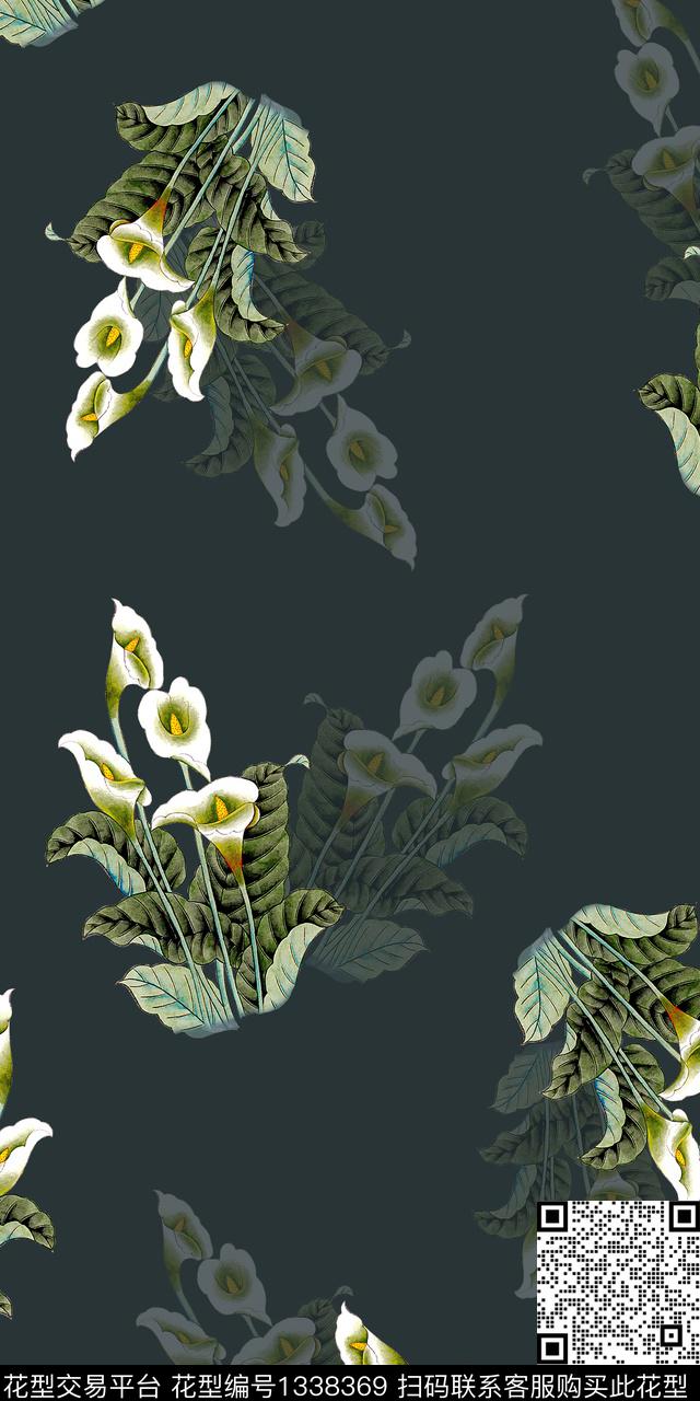 10.jpg - 1338369 - 绿植树叶 花卉 植物 - 数码印花花型 － 女装花型设计 － 瓦栏