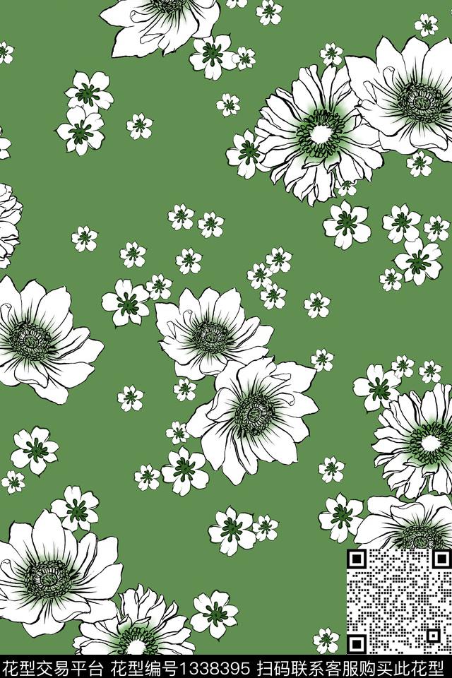 植物墙纸小碎花传统印花花型下载（图片编号: 1338395） - 瓦栏（Walan）
