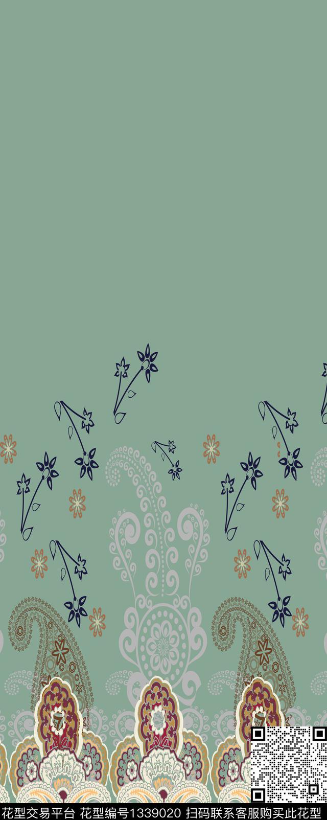 ASMYSJ0115.jpg - 1339020 - 几何定位 传统花型 - 传统印花花型 － 女装花型设计 － 瓦栏