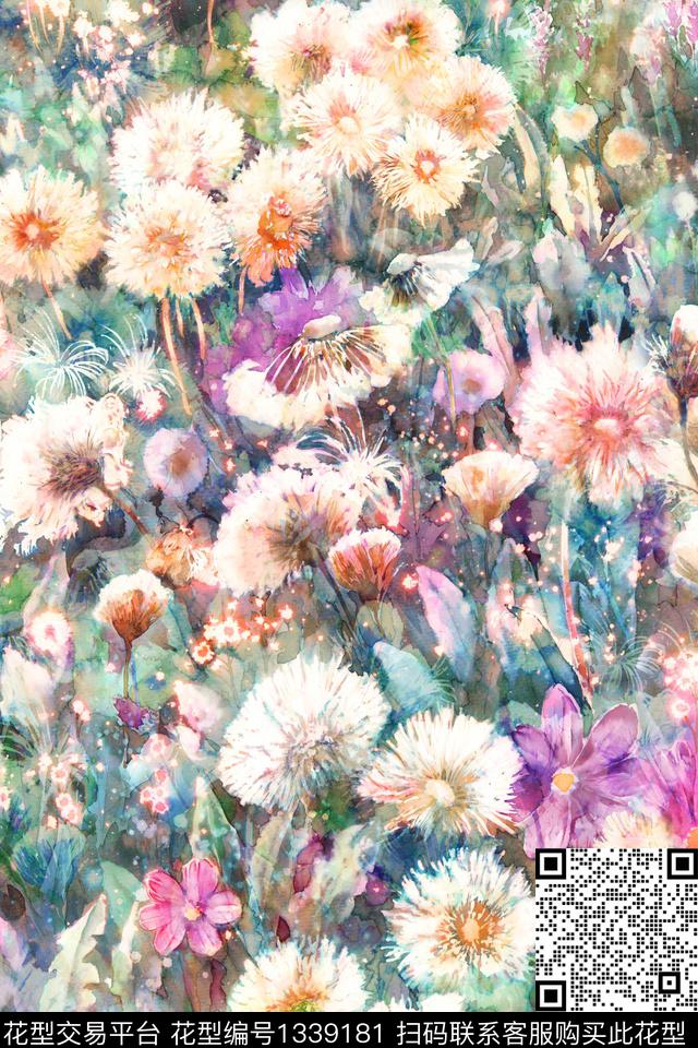 WC0050.jpg - 1339181 - 肌理 抽象花卉 花卉 - 数码印花花型 － 女装花型设计 － 瓦栏