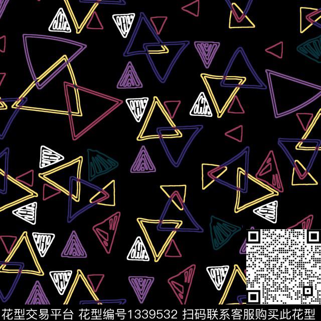 几何女装抽象传统印花花型下载（图片编号: 1339532） - 瓦栏（Walan）