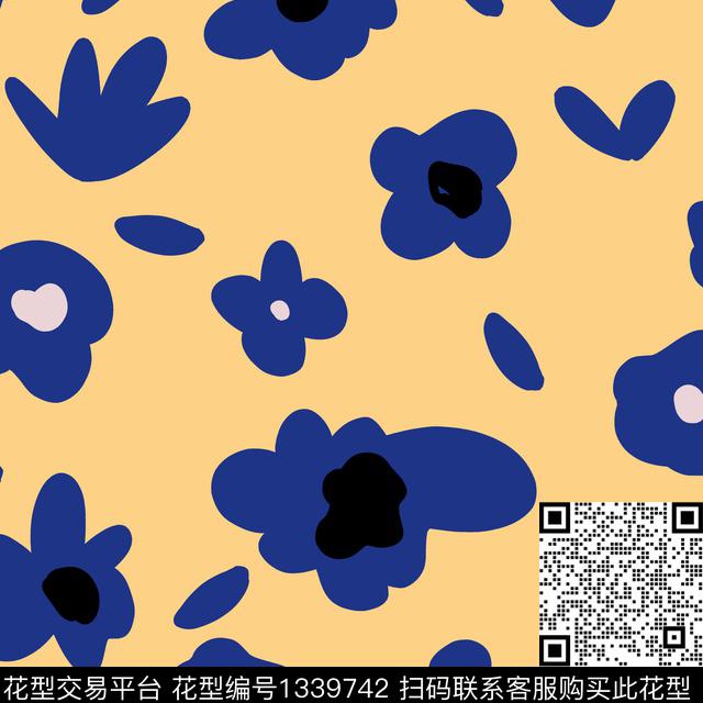 6.30.jpg - 1339742 - 抽象花卉 男装 手绘 - 传统印花花型 － 男装花型设计 － 瓦栏
