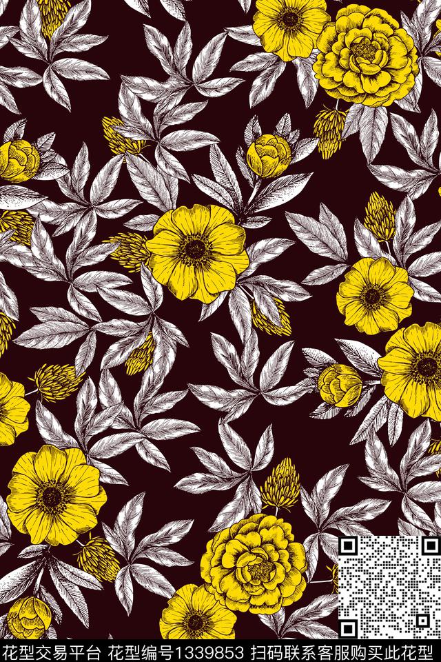 2020-07-02-b2.jpg - 1339853 - 女装 花卉 植物 - 传统印花花型 － 女装花型设计 － 瓦栏