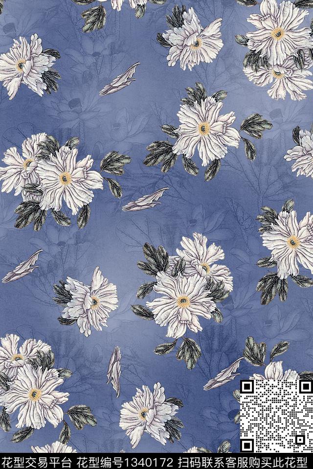 中国风年轻女性小碎花数码印花花型下载（图片编号: 1340172） - 瓦栏（Walan）