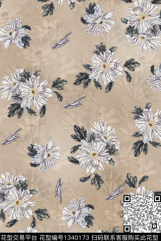 中国风年轻女性小碎花数码印花花型下载（图片编号: 1340173） - 瓦栏（Walan）